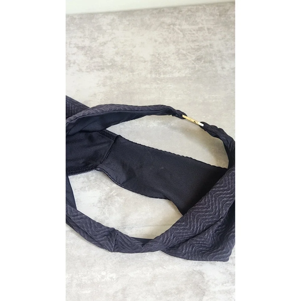 Monday Swimwear Antigua Bikini Bottom Women S Black Chevron Gold Ring Resortwear